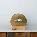 Bass Fish Patch Snap back cap, Olive Cord