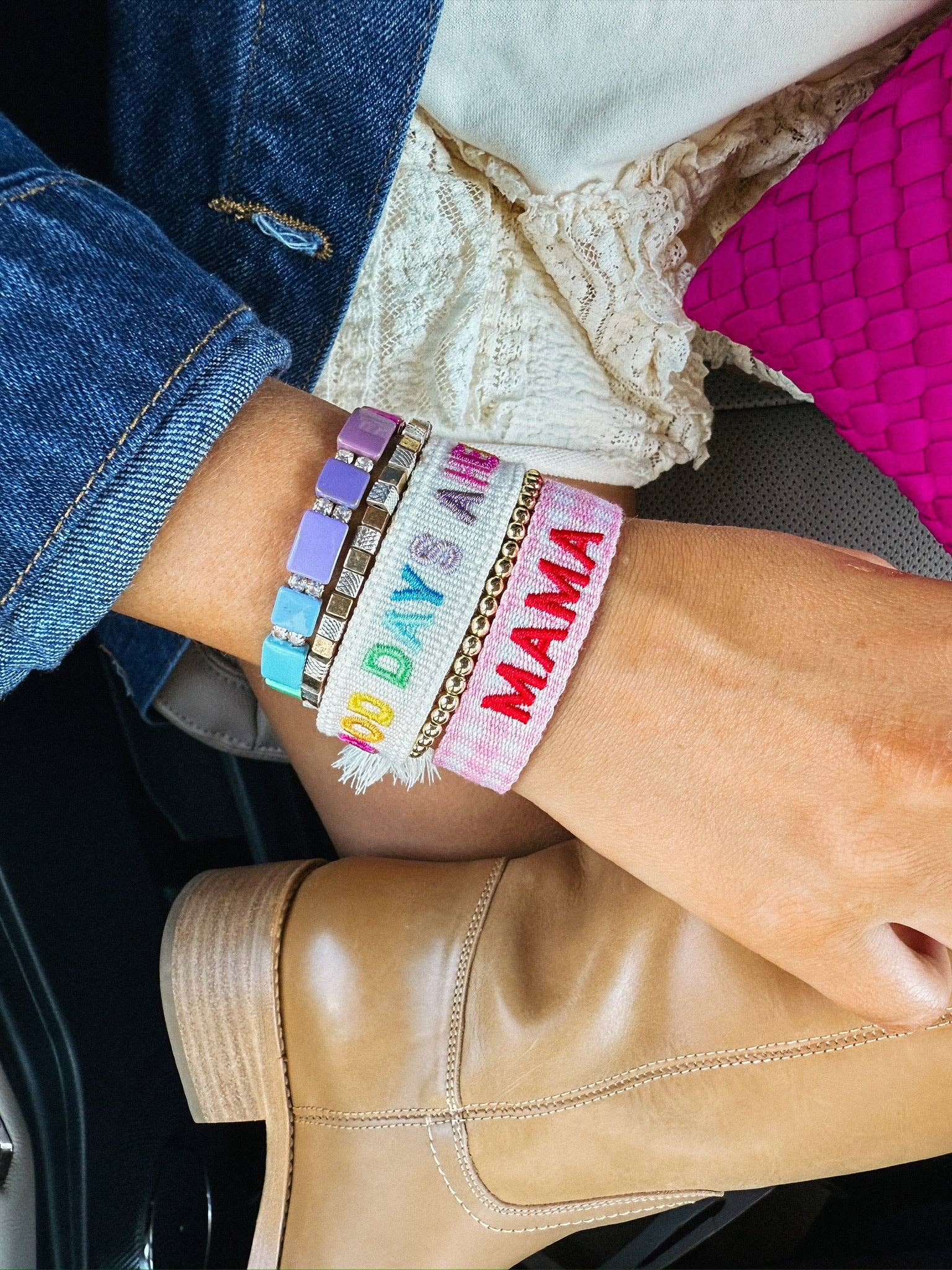 Good days ahead embroidered bracelet